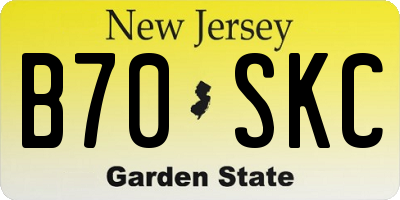 NJ license plate B70SKC
