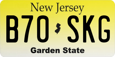 NJ license plate B70SKG