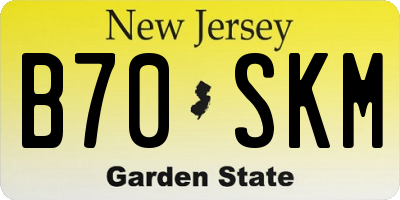 NJ license plate B70SKM