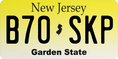 NJ license plate B70SKP