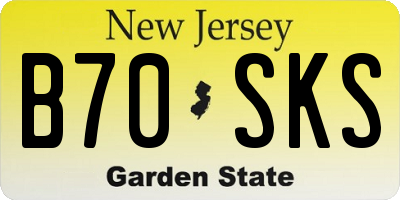 NJ license plate B70SKS