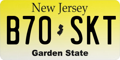 NJ license plate B70SKT