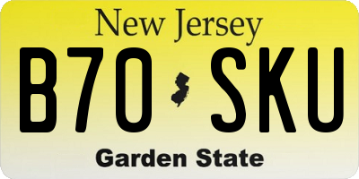NJ license plate B70SKU