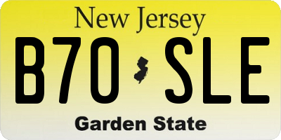 NJ license plate B70SLE