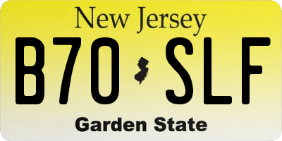 NJ license plate B70SLF
