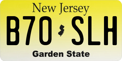 NJ license plate B70SLH