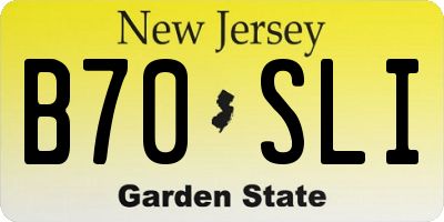 NJ license plate B70SLI
