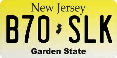 NJ license plate B70SLK