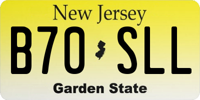 NJ license plate B70SLL
