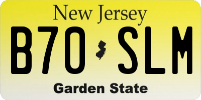 NJ license plate B70SLM