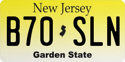 NJ license plate B70SLN