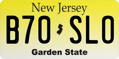 NJ license plate B70SLO
