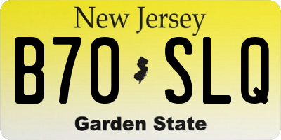 NJ license plate B70SLQ