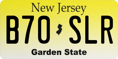 NJ license plate B70SLR