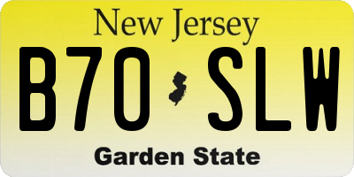 NJ license plate B70SLW