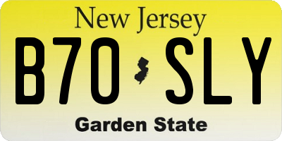 NJ license plate B70SLY