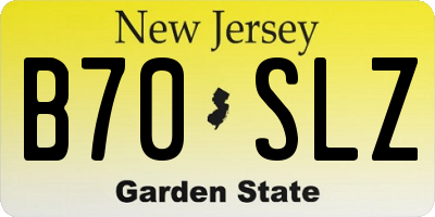 NJ license plate B70SLZ