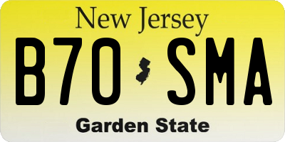 NJ license plate B70SMA