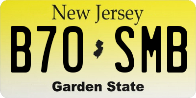 NJ license plate B70SMB