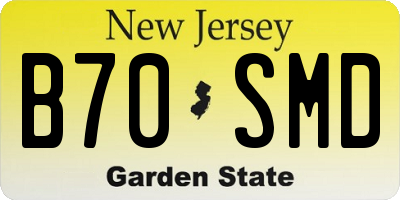 NJ license plate B70SMD