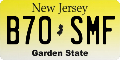NJ license plate B70SMF
