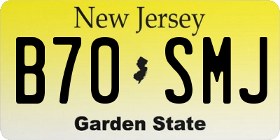 NJ license plate B70SMJ