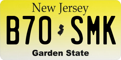 NJ license plate B70SMK