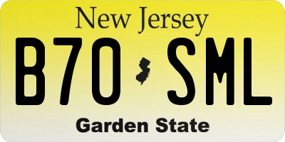 NJ license plate B70SML