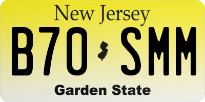 NJ license plate B70SMM