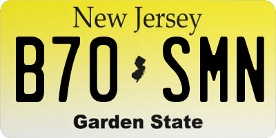 NJ license plate B70SMN