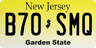 NJ license plate B70SMQ