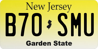 NJ license plate B70SMU