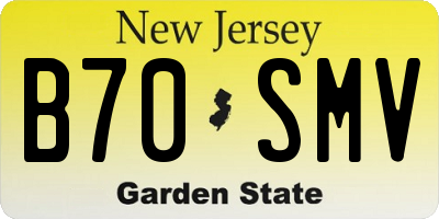 NJ license plate B70SMV