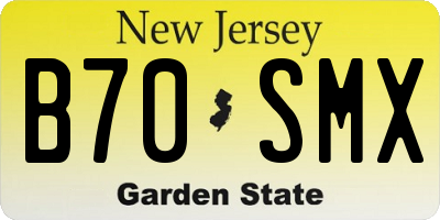 NJ license plate B70SMX