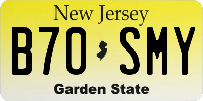 NJ license plate B70SMY