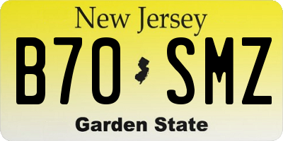 NJ license plate B70SMZ