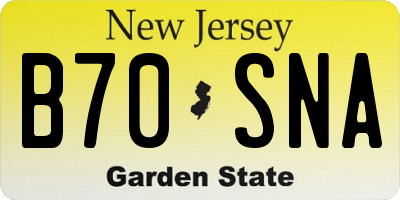NJ license plate B70SNA