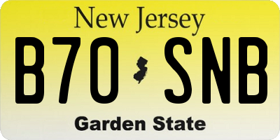 NJ license plate B70SNB