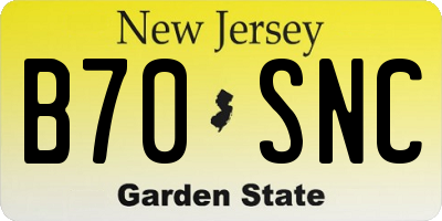 NJ license plate B70SNC