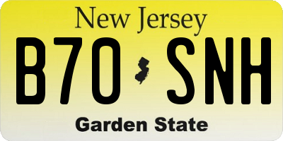 NJ license plate B70SNH