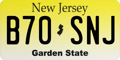 NJ license plate B70SNJ
