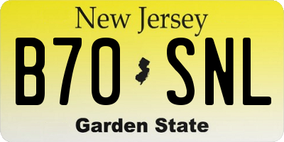 NJ license plate B70SNL