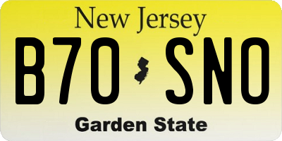 NJ license plate B70SNO