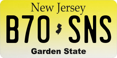 NJ license plate B70SNS
