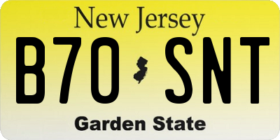 NJ license plate B70SNT