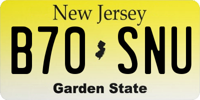 NJ license plate B70SNU
