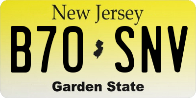 NJ license plate B70SNV