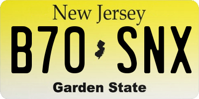 NJ license plate B70SNX