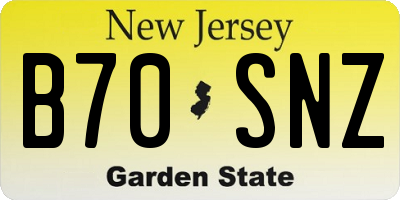 NJ license plate B70SNZ