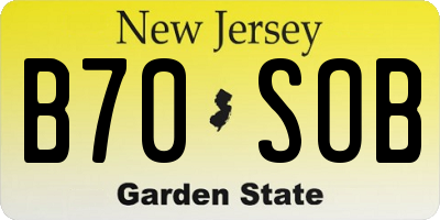 NJ license plate B70SOB